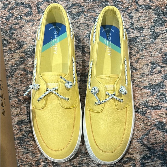 Butter Yellow Sperry Boat Shoes Size 10 - Picture 3 of 4